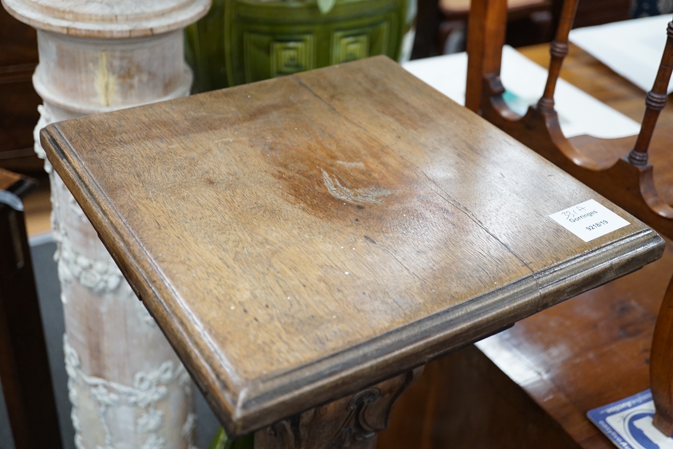 An Edwardian walnut pedestal, height 109cm *Please note the sale commences at 9am.